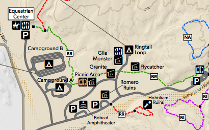 Catalina State Park Map Group Sites | Catalina State Park