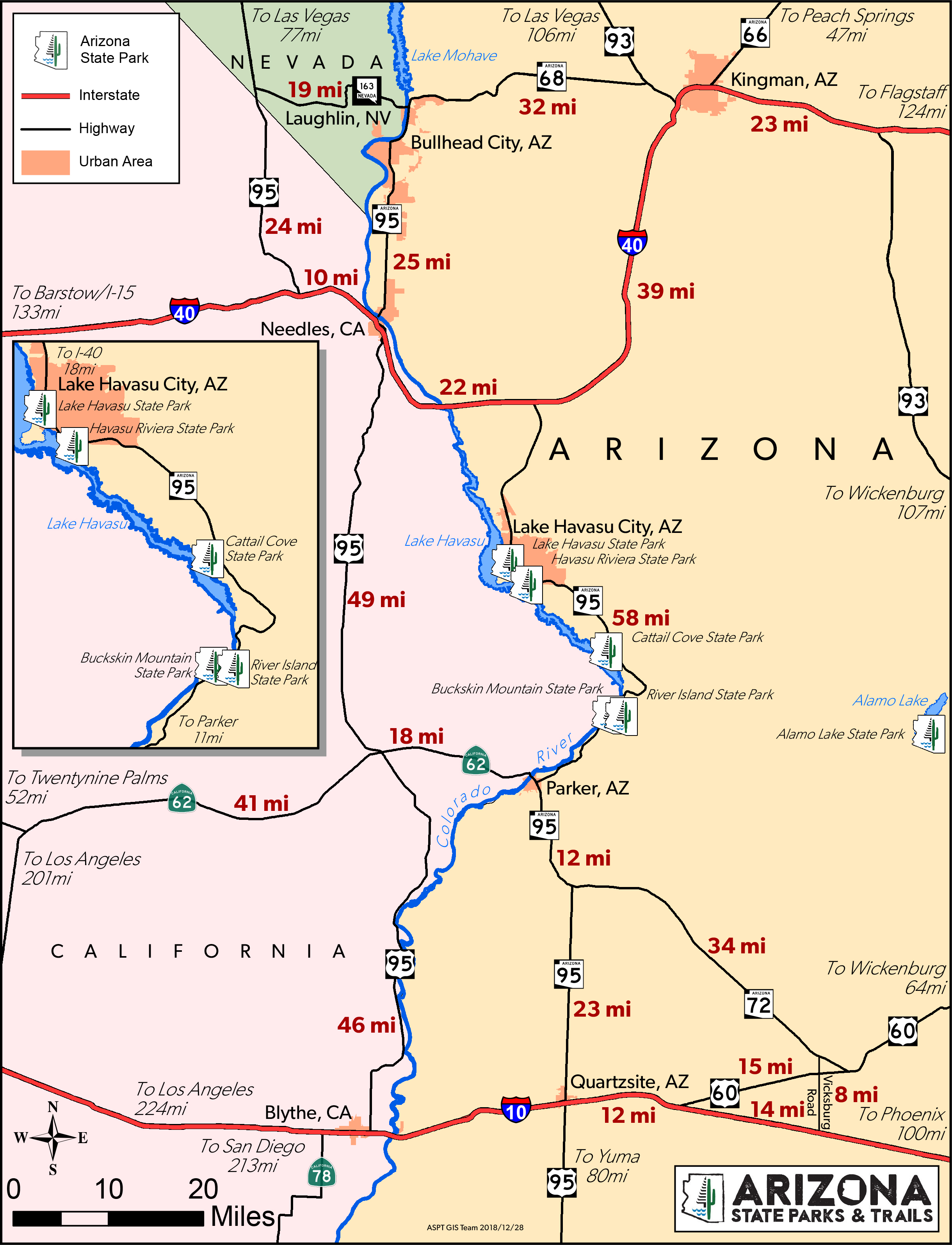 Colorado City Az Map Colorado River Map | Arizona State Parks